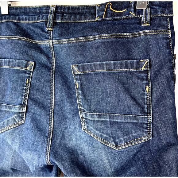 Cotélac Cotelac Dark Wash Skinny Straight Leg Denim Jeans Mid Rise 8 - Picture 3 of 7